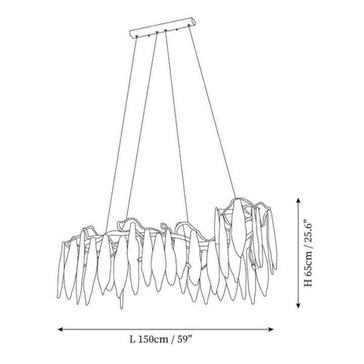Niagara Branch Chandelier - L 59″(150cm) x W 23.6″(60cm) x H 19.7″(50cm)Joyfuzzy