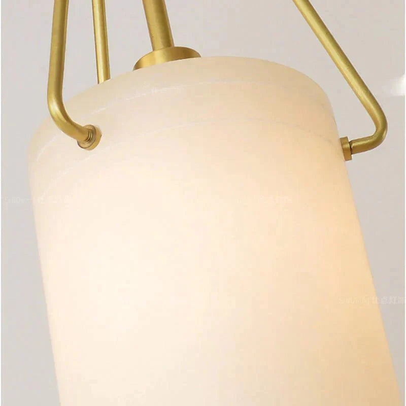 Nina Modern Alabaster Pendant Light, Alabaster Pendant Lamp Besides Bed - AJoyfuzzy
