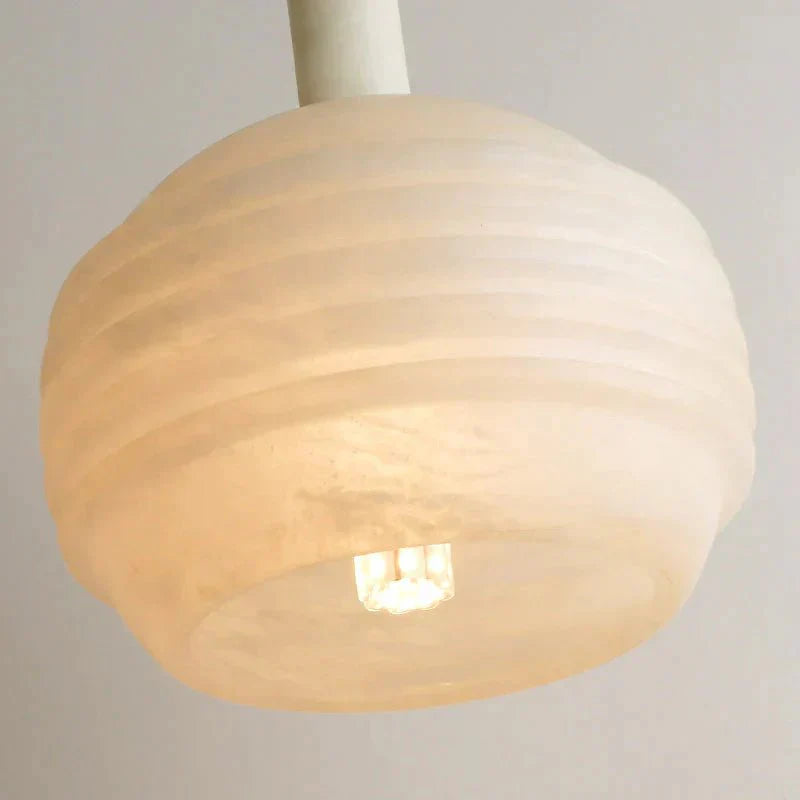 Nina Modern Alabaster Pendant Light, Alabaster Pendant Lamp Besides Bed - AJoyfuzzy