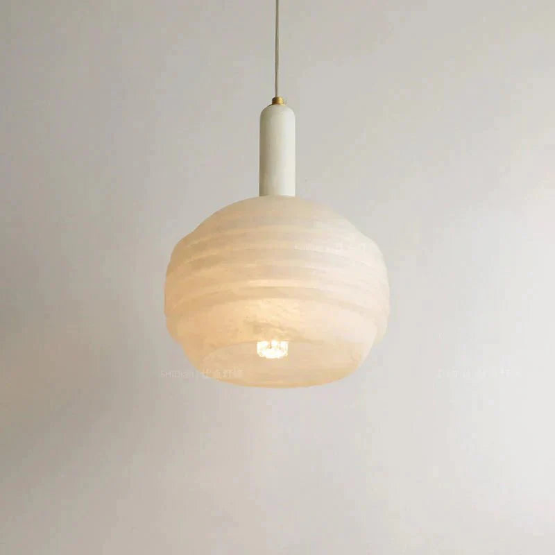 Nina Modern Alabaster Pendant Light, Alabaster Pendant Lamp Besides Bed - BJoyfuzzy