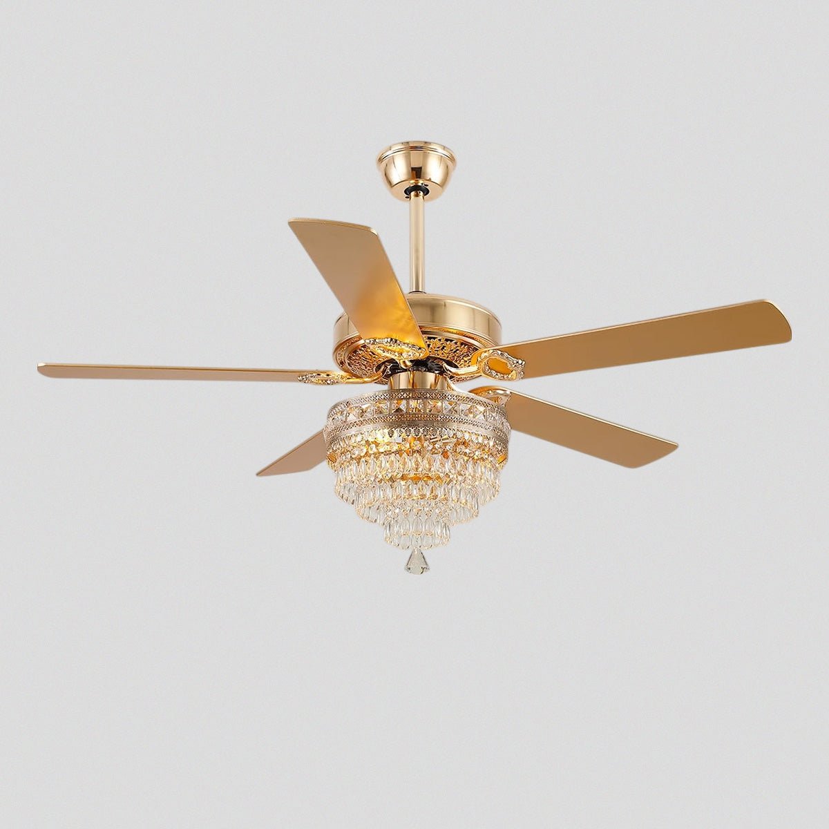 Noiseless Crystal Ceiling Fan Fandelier with Lights 52" - Joyfuzzy