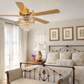 Noiseless Crystal Ceiling Fan Fandelier with Lights 52
