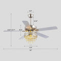 Noiseless Crystal Ceiling Fan Fandelier with Lights 52