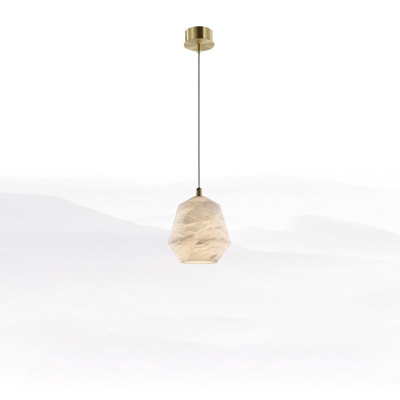 Nordic Alabaster and Brass Minimalist Pendant Light - Style EJoyfuzzy