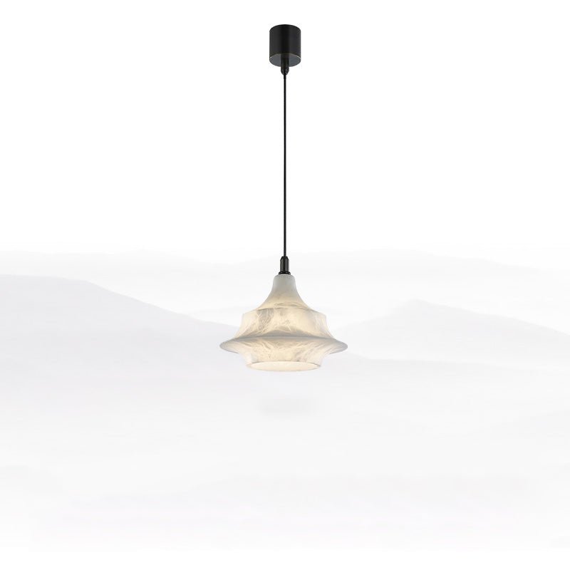 Nordic Alabaster and Brass Minimalist Pendant Light - Style DJoyfuzzy