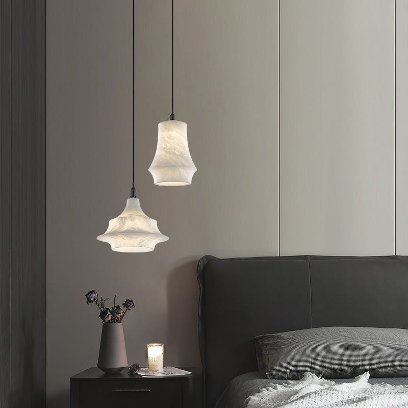 Nordic Alabaster and Brass Minimalist Pendant Light - Style AJoyfuzzy