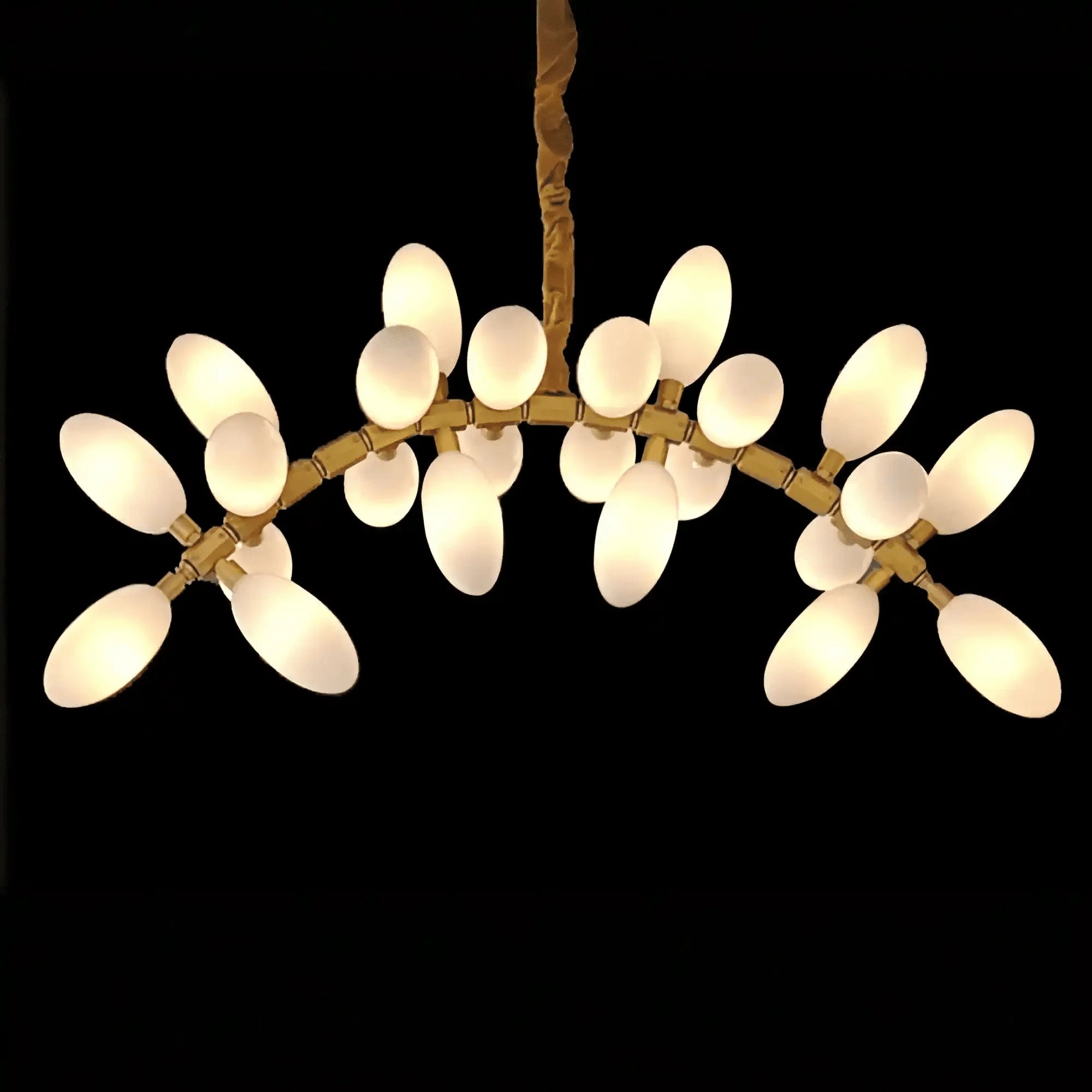 Nordic Art Long Magnolia alba Glass Ceiling Chandelier for Staircase/Hallway/Entryway Light Fixture - Linear/L43.3"*W16.54"Warm LightJoyfuzzy