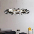 Nordic Minimalist Glass Circle Art Chandelier for Living/Dining Room/Bedroom - Joyfuzzy