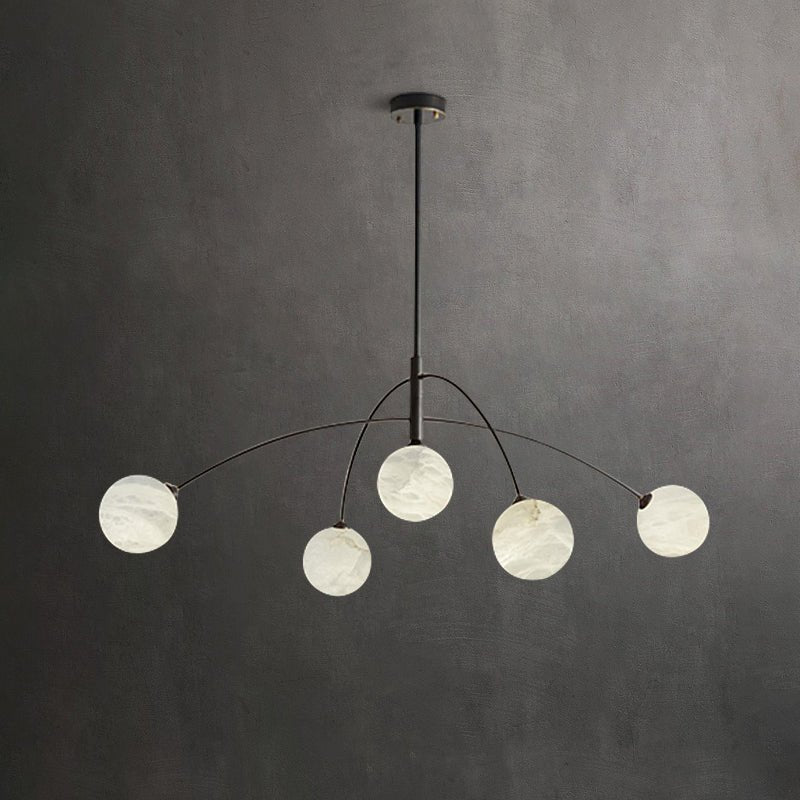 Nordic Postmodern Alabaster Arc Chandelier - BlackJoyfuzzy