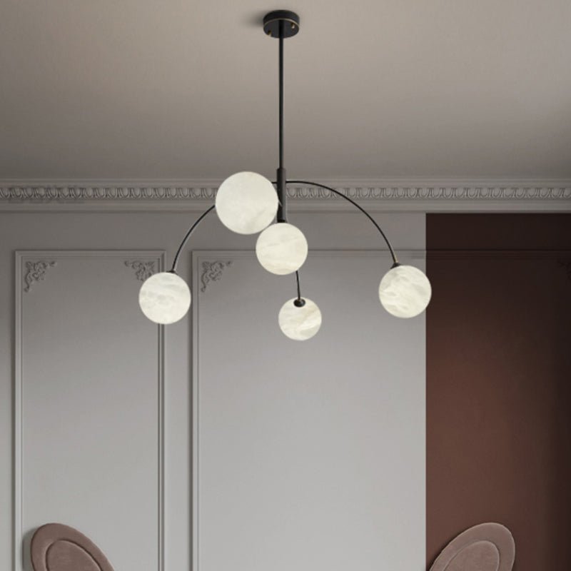 Nordic Postmodern Alabaster Arc Chandelier - BlackJoyfuzzy