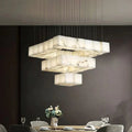 Olive Alabaster Cubic Round Pendant For Dining Table, Staircase - 25 - LightJoyfuzzy
