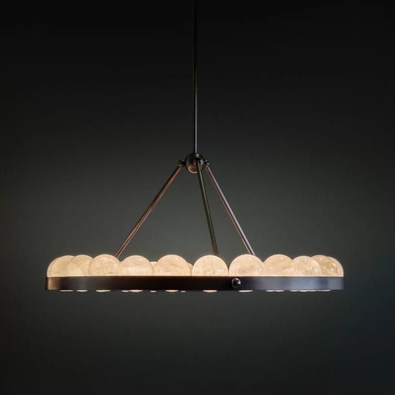 Oliver Modern Alabaster Suter Round Chandelier - 35.4″Joyfuzzy