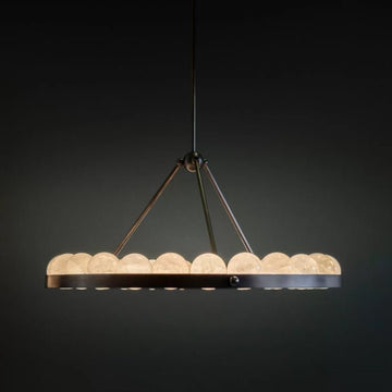 Oliver Modern Alabaster Suter Round Chandelier - 35.4″Joyfuzzy