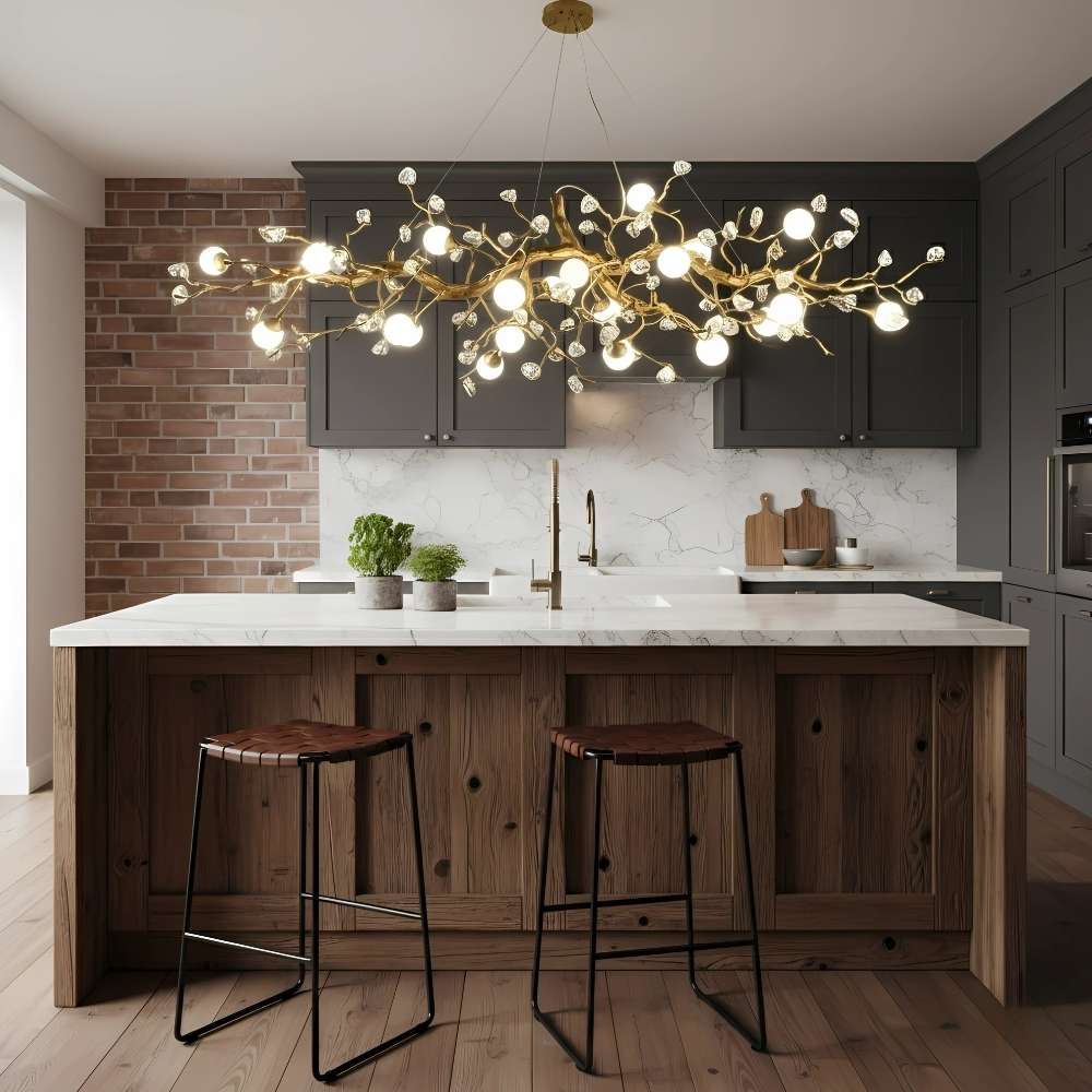 Orgi Statement Linear Branch Chandelier - Gold47.24"(120cm)Warm white 3000KJoyfuzzy