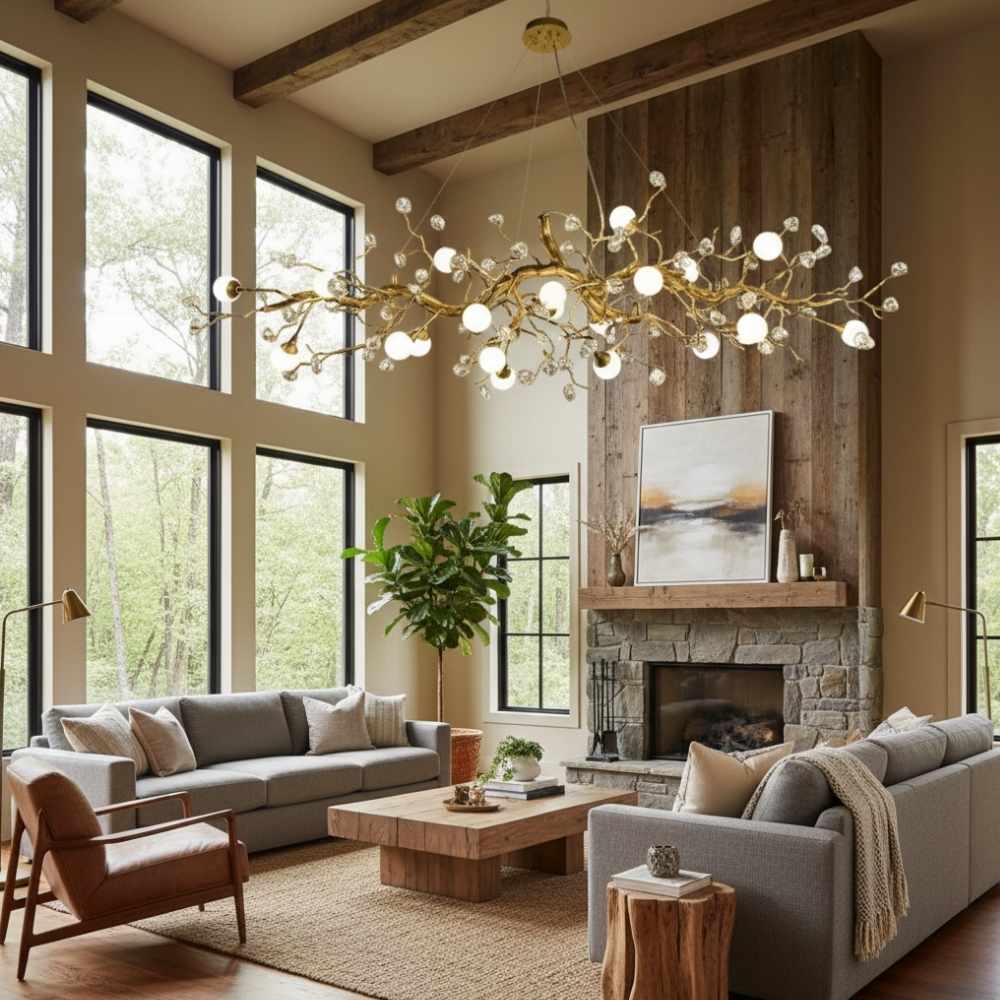 Orgi Statement Linear Branch Chandelier - Gold47.24"(120cm)Warm white 3000KJoyfuzzy