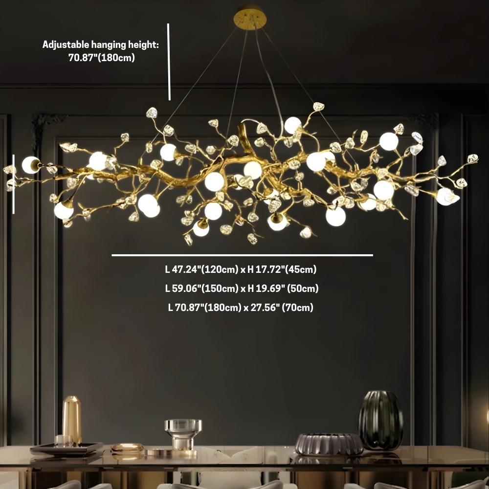 Orgi Statement Linear Branch Chandelier - Gold47.24"(120cm)Warm white 3000KJoyfuzzy