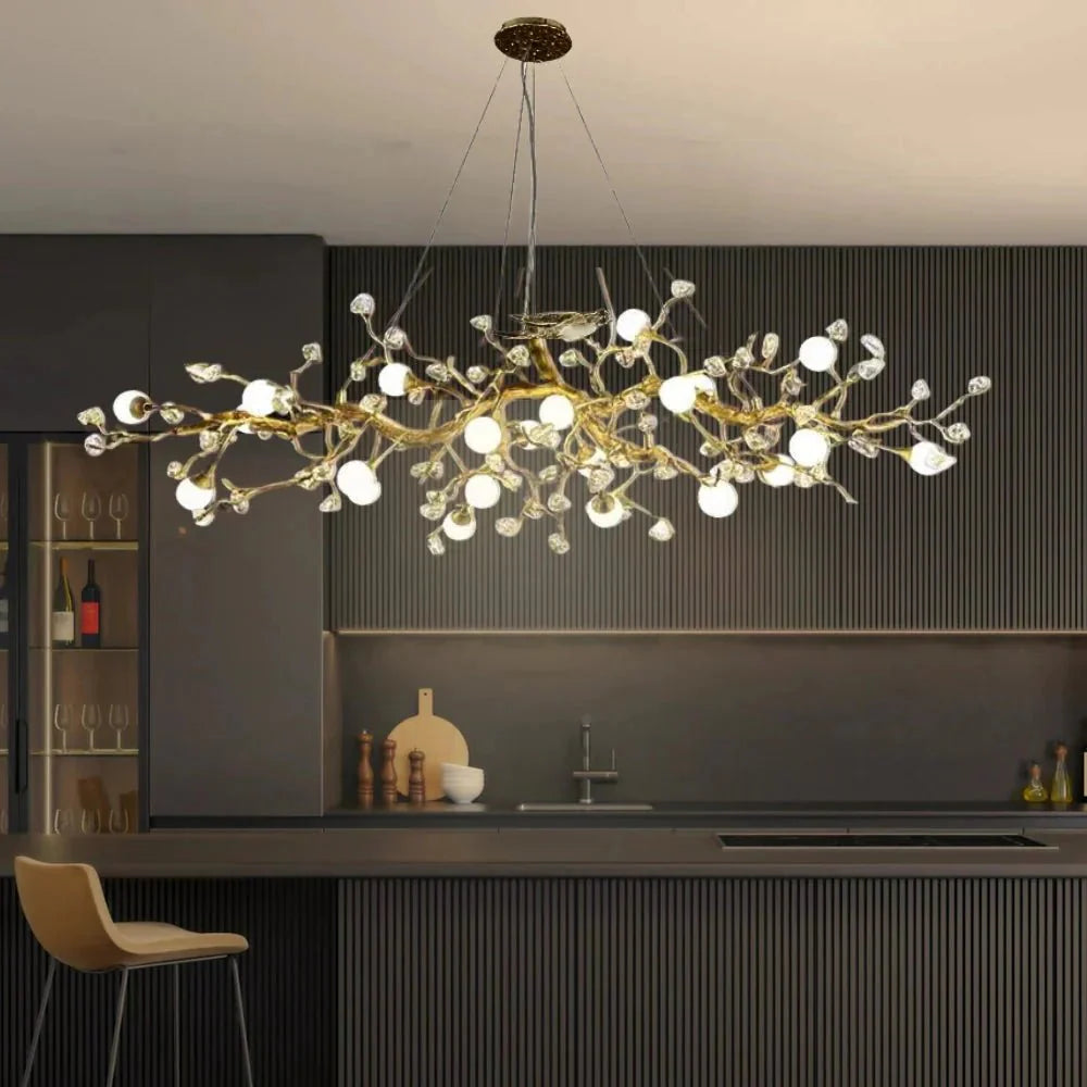 Orgi Statement Linear Branch Chandelier - Gold47.24"(120cm)Warm white 3000KJoyfuzzy