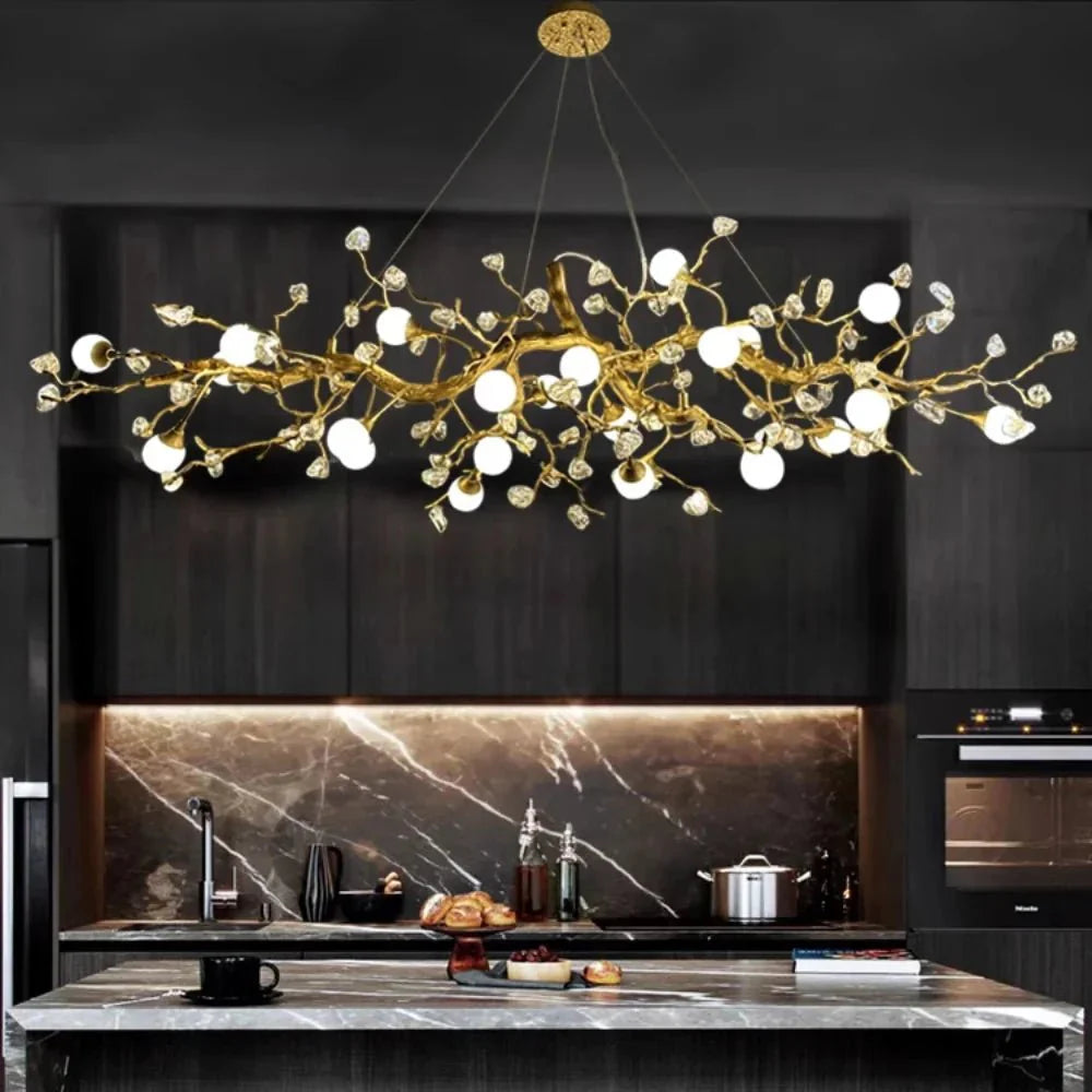Orgi Statement Linear Branch Chandelier - Gold47.24"(120cm)Warm white 3000KJoyfuzzy