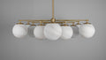 Orion Oval Flush Mount Base Chandelier Ø47.8″ - Black gunmetalBorosilicate Transparent Ribbon GlassJoyfuzzy