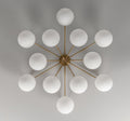 Orion Oval Flush Mount Base Chandelier Ø47.8″ - Black gunmetalBorosilicate Transparent Ribbon GlassJoyfuzzy