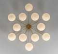 Orion Oval Flush Mount Base Chandelier Ø47.8″ - Black gunmetalBorosilicate Transparent Ribbon GlassJoyfuzzy