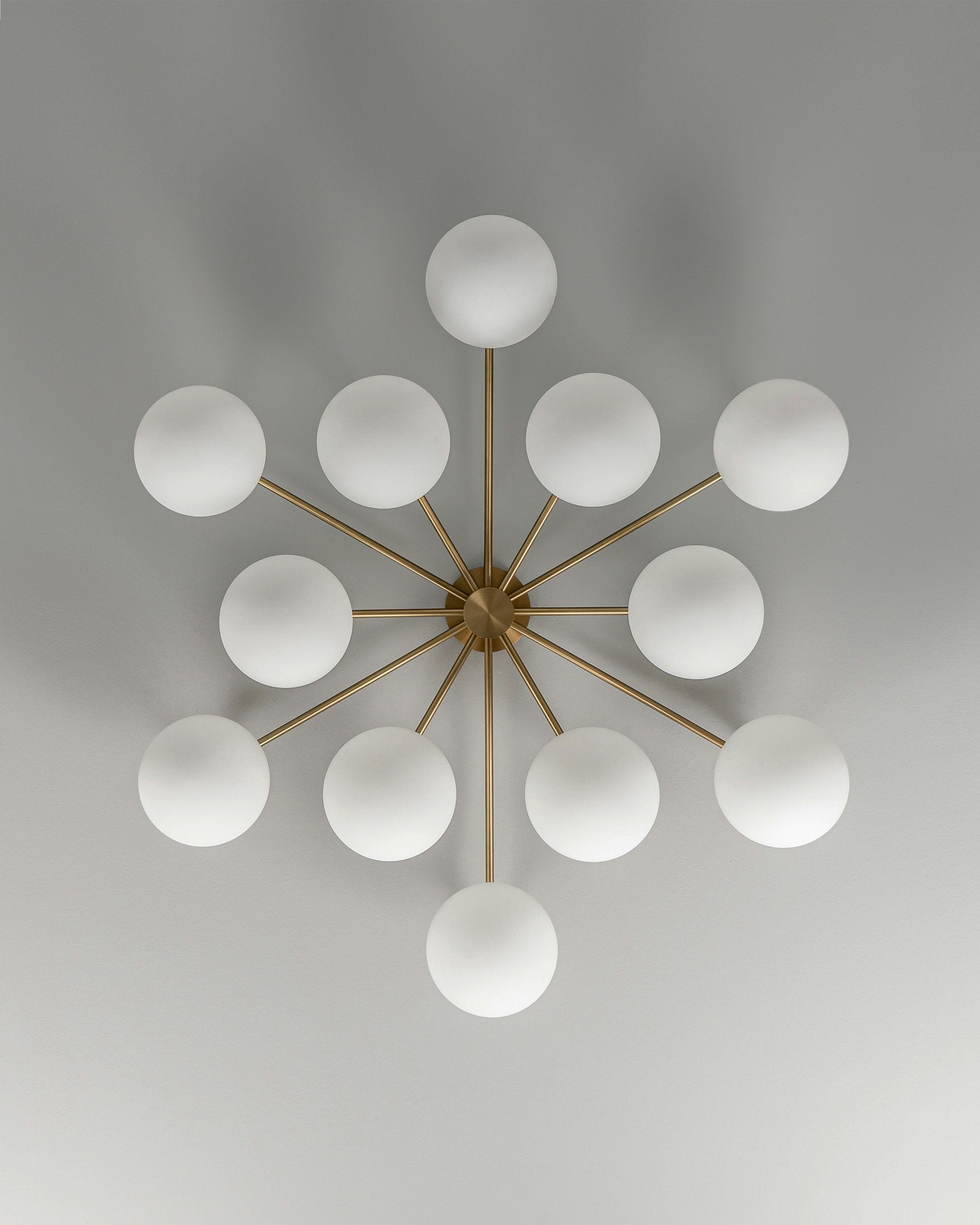 Orion Oval Flush Mount Base Chandelier Ø47.8″ - Lacquered burnished brassSoda Lime Triplex Opal Matte GlassJoyfuzzy