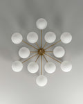 Orion Oval Flush Mount Base Chandelier Ø47.8″ - Lacquered burnished brassSoda Lime Triplex Opal Matte GlassJoyfuzzy
