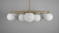 Orion Oval Flush Mount Base Chandelier Ø47.8″ - Lacquered burnished brassSoda Lime Marble Matte GlassJoyfuzzy