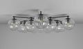 Orion Oval Flush Mount Base Chandelier Ø47.8″ - Black gunmetalBorosilicate Transparent Ribbon GlassJoyfuzzy