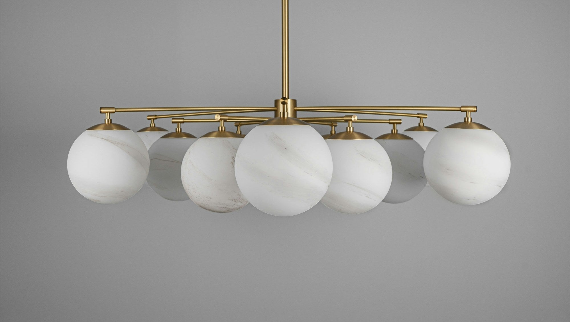 Orion Oval Flush Mount Base Chandelier Ø47.8″ - Black gunmetalBorosilicate Transparent Ribbon GlassJoyfuzzy