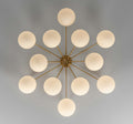 Orion Oval Flush Mount Base Chandelier Ø47.8″ - Black gunmetalBorosilicate Transparent Ribbon GlassJoyfuzzy