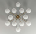 Orion Oval Flush Mount Base Chandelier Ø47.8″ - Black gunmetalBorosilicate Transparent Ribbon GlassJoyfuzzy