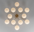 Orion Oval Flush Mount Base Chandelier Ø47.8″ - Lacquered burnished brassSoda Lime Triplex Opal Matte GlassJoyfuzzy