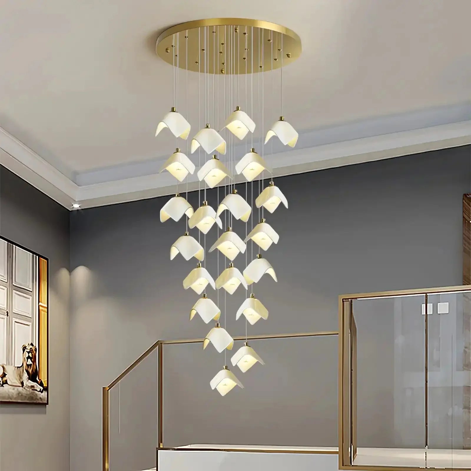 Orlani Bloom Cascade Stairs Chandelier - Joyfuzzy