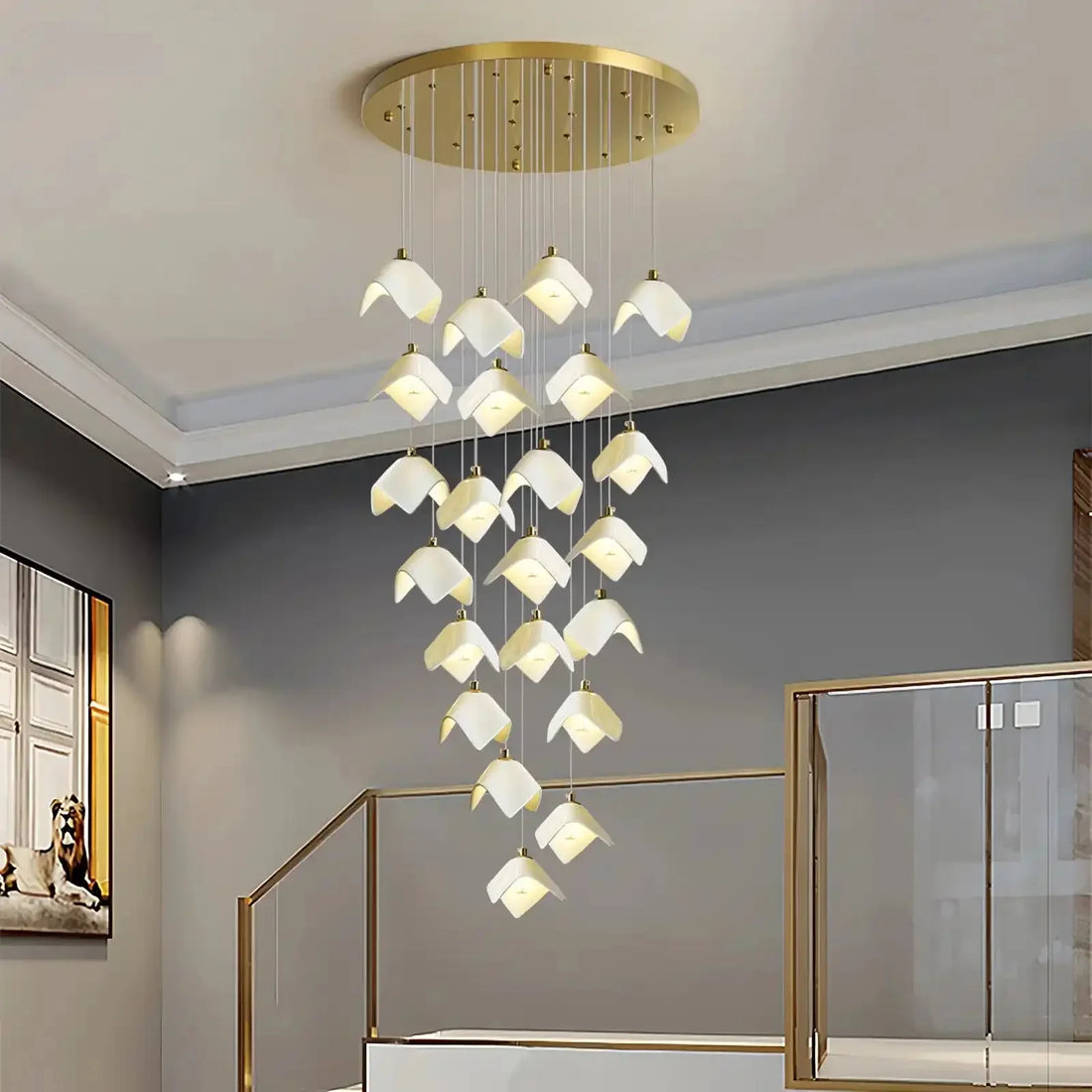 Orlani Bloom Cascade Stairs Chandelier - Joyfuzzy