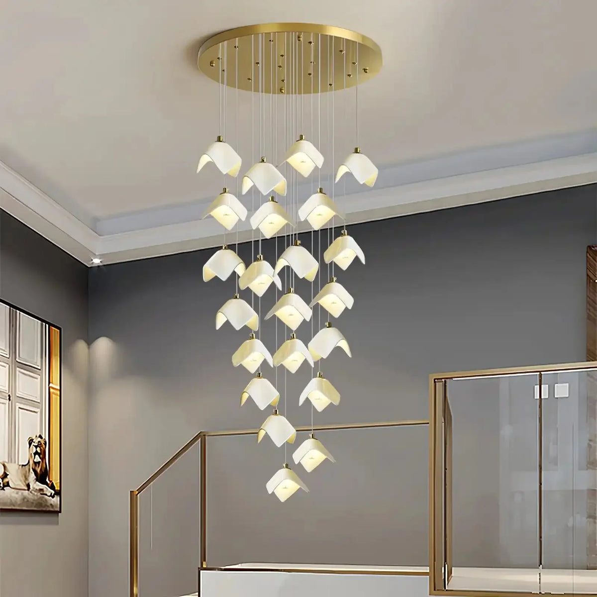 Orlani Bloom Cascade Stairs Chandelier - Joyfuzzy
