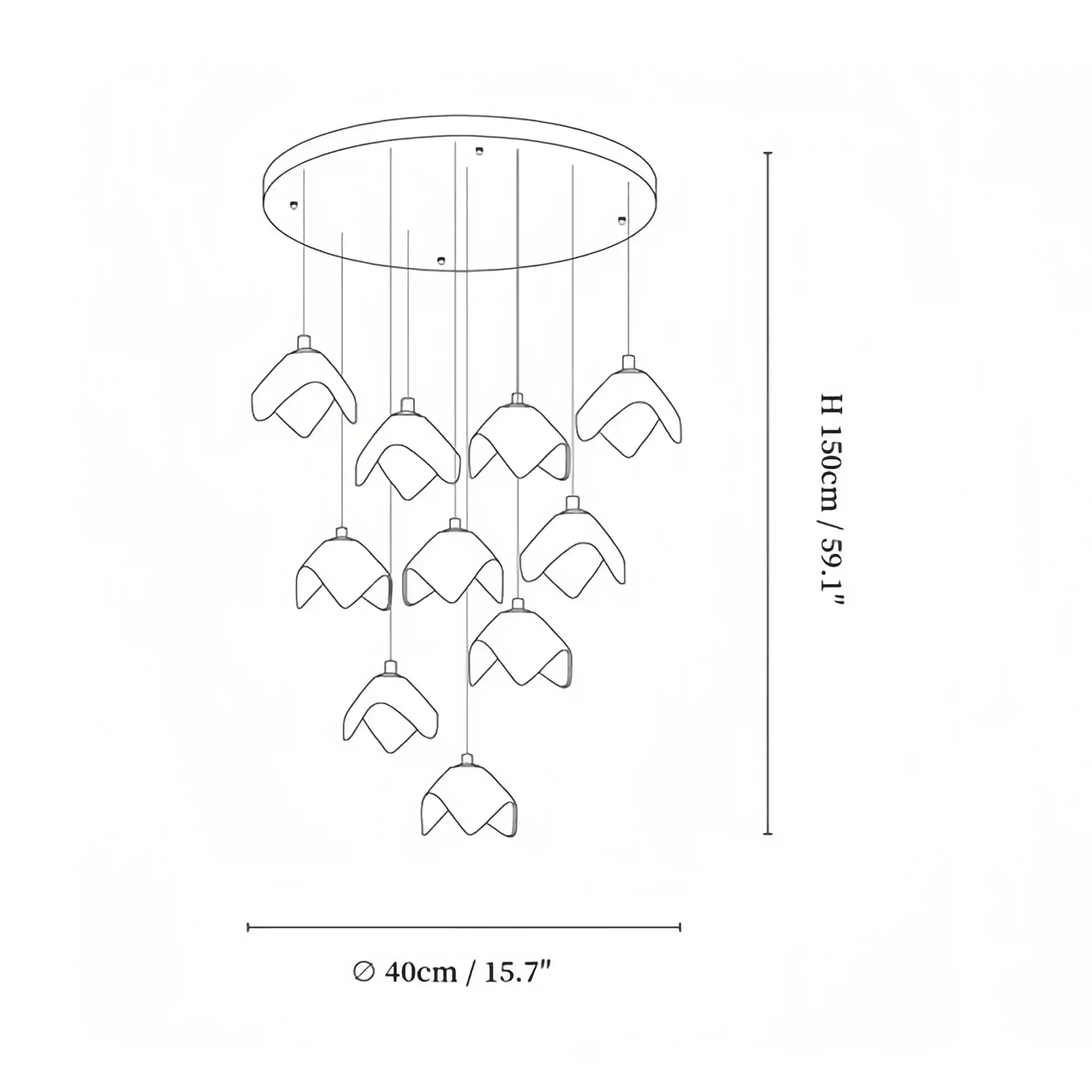 Orlani Bloom Cascade Stairs Chandelier - Joyfuzzy