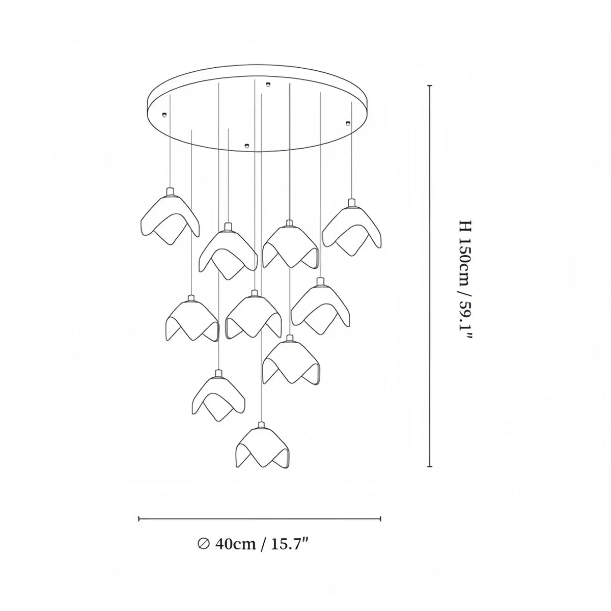Orlani Bloom Cascade Stairs Chandelier - Joyfuzzy