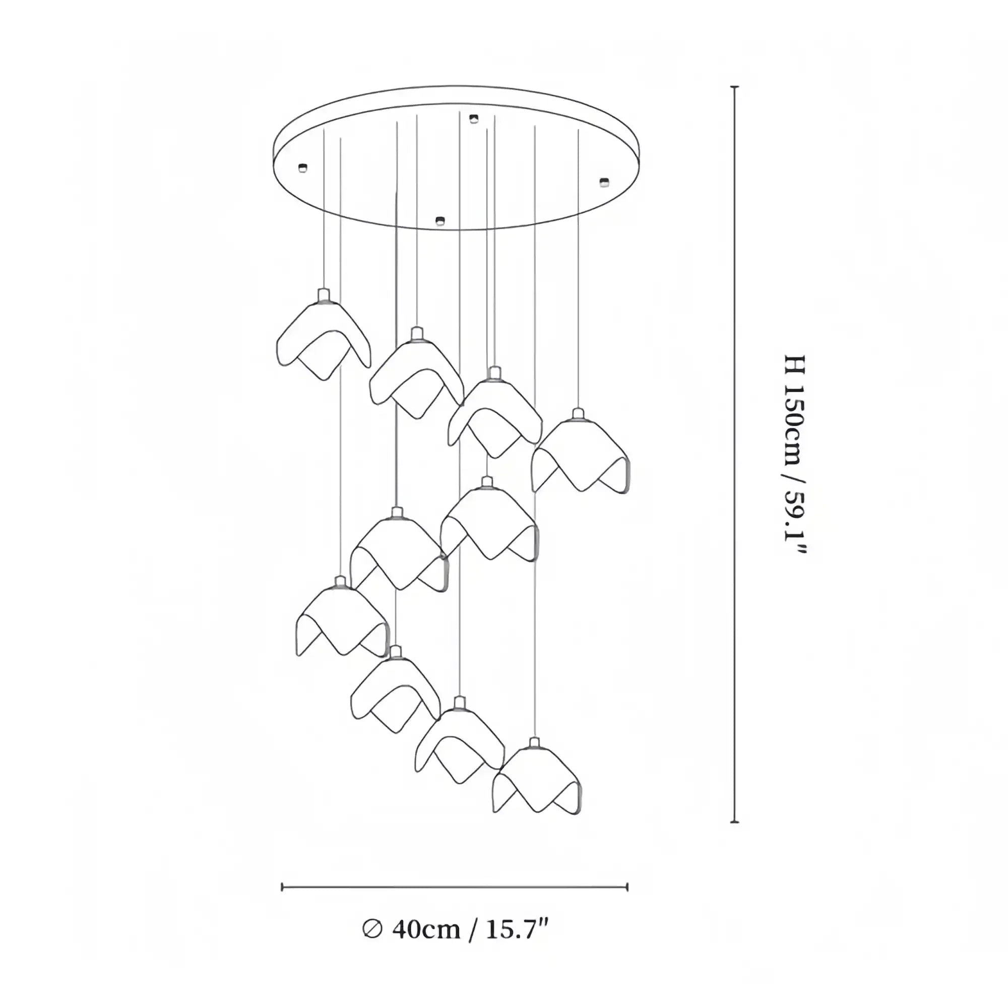 Orlani Bloom Cascade Stairs Chandelier - Joyfuzzy