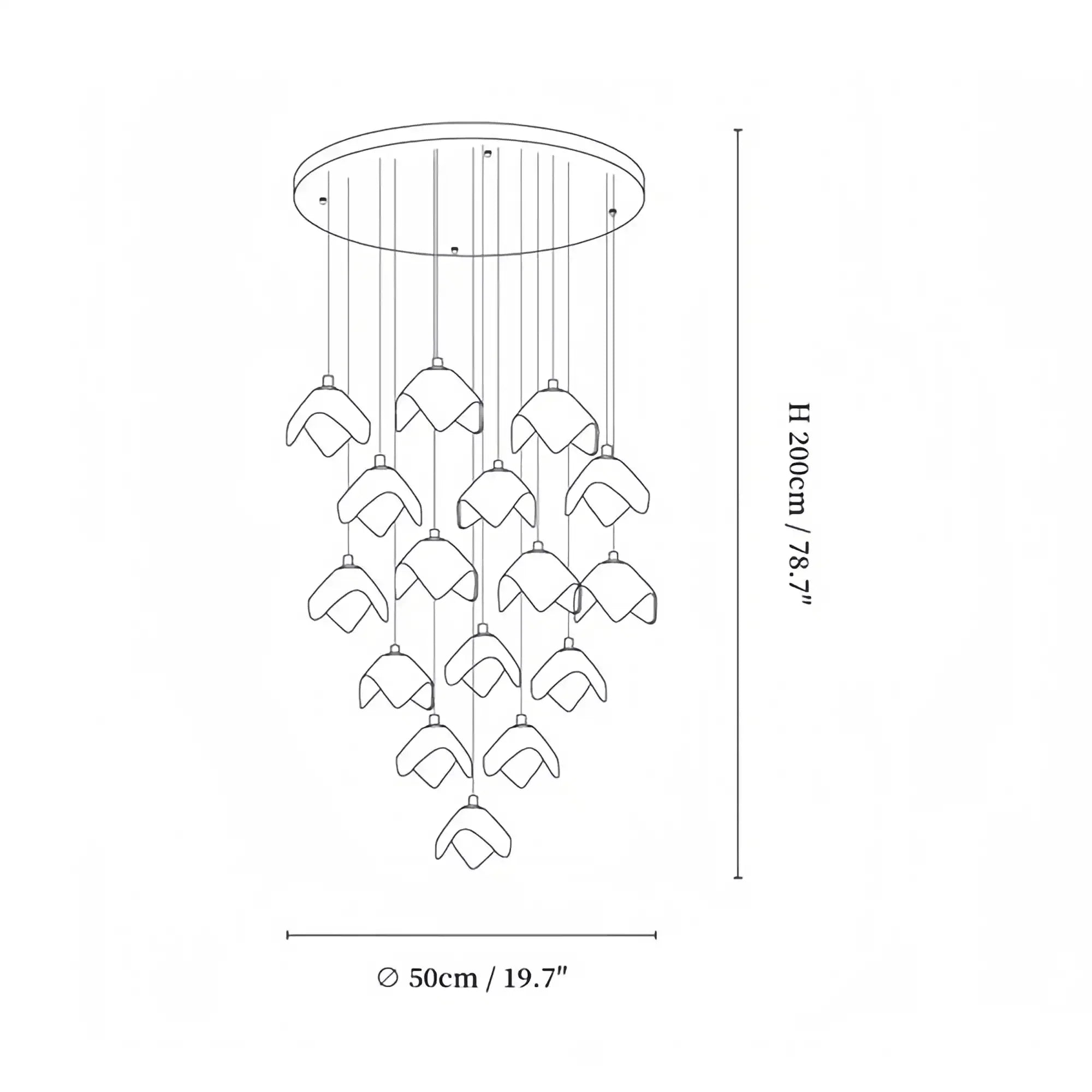 Orlani Bloom Cascade Stairs Chandelier - Joyfuzzy