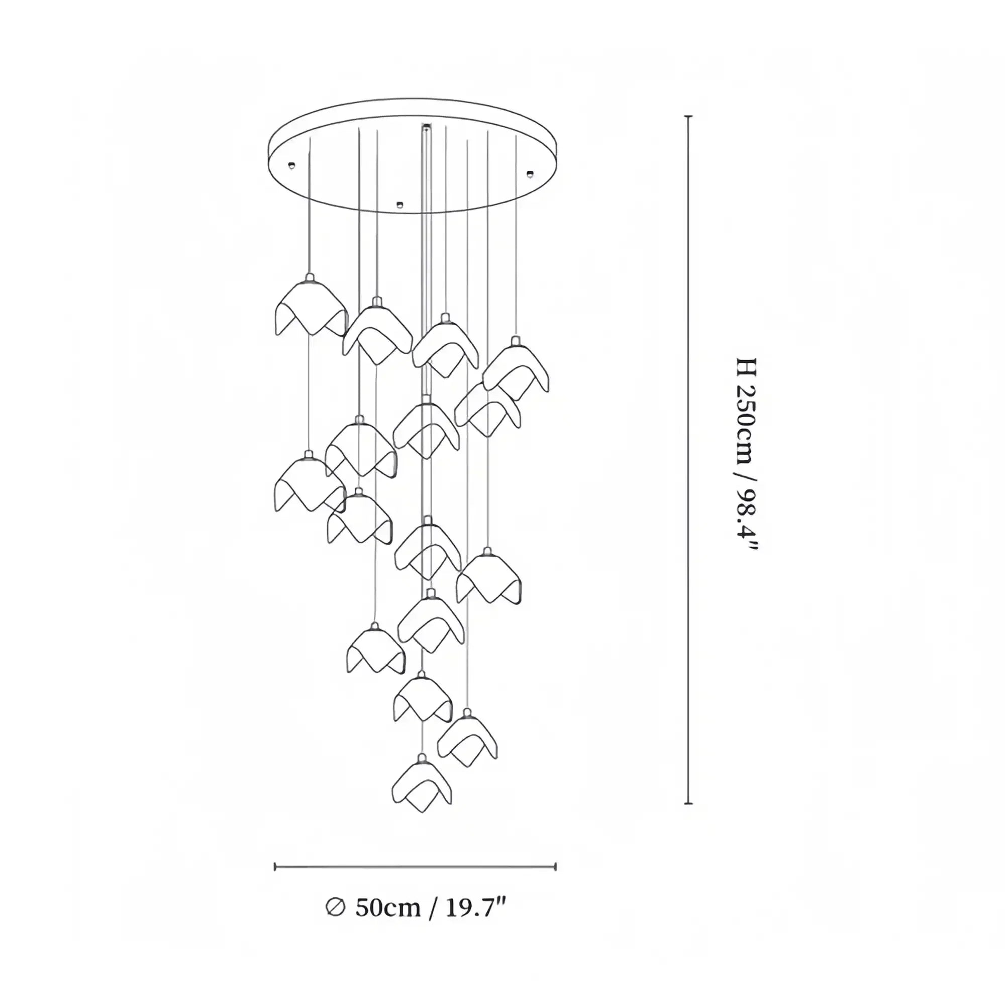 Orlani Bloom Cascade Stairs Chandelier - Joyfuzzy