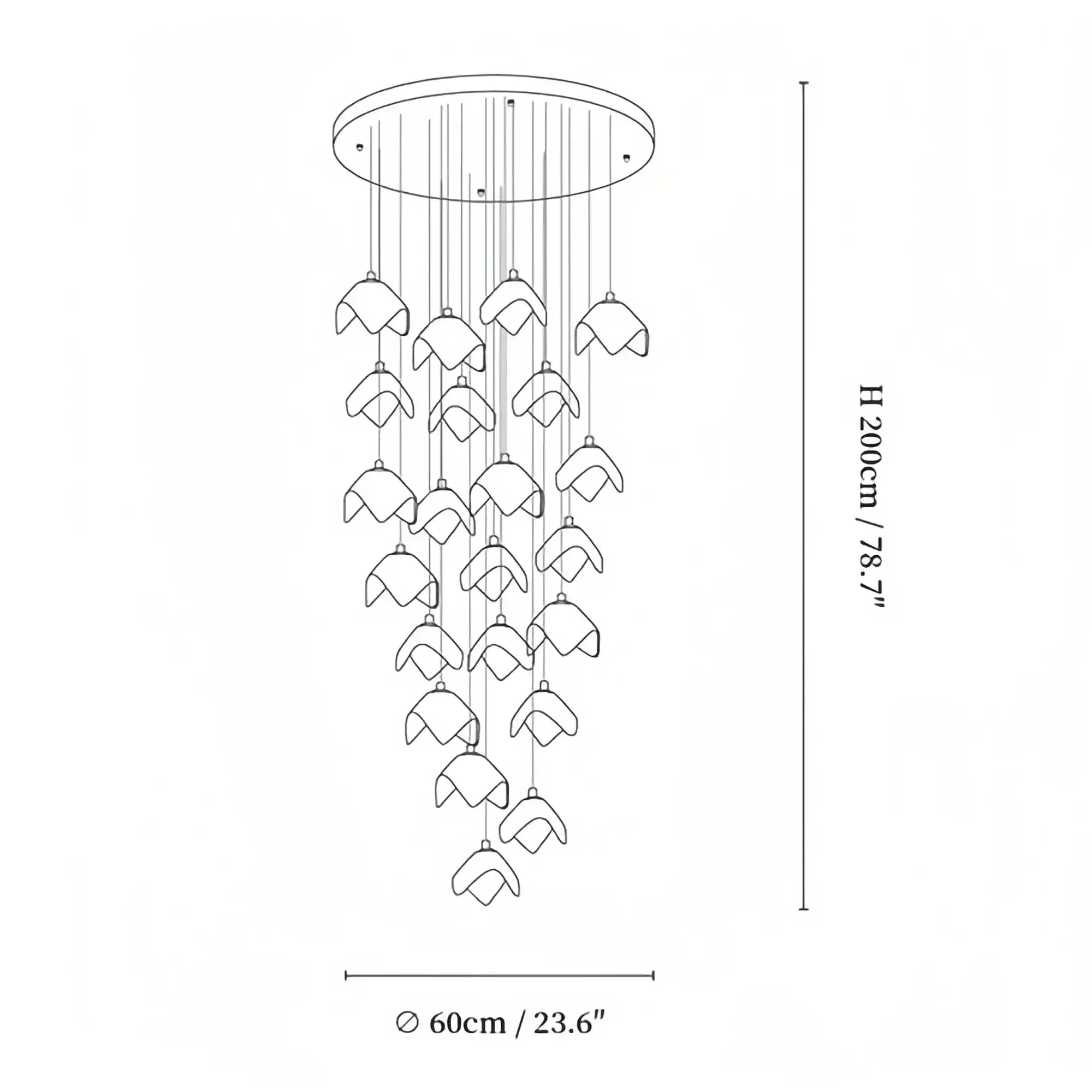 Orlani Bloom Cascade Stairs Chandelier - Joyfuzzy
