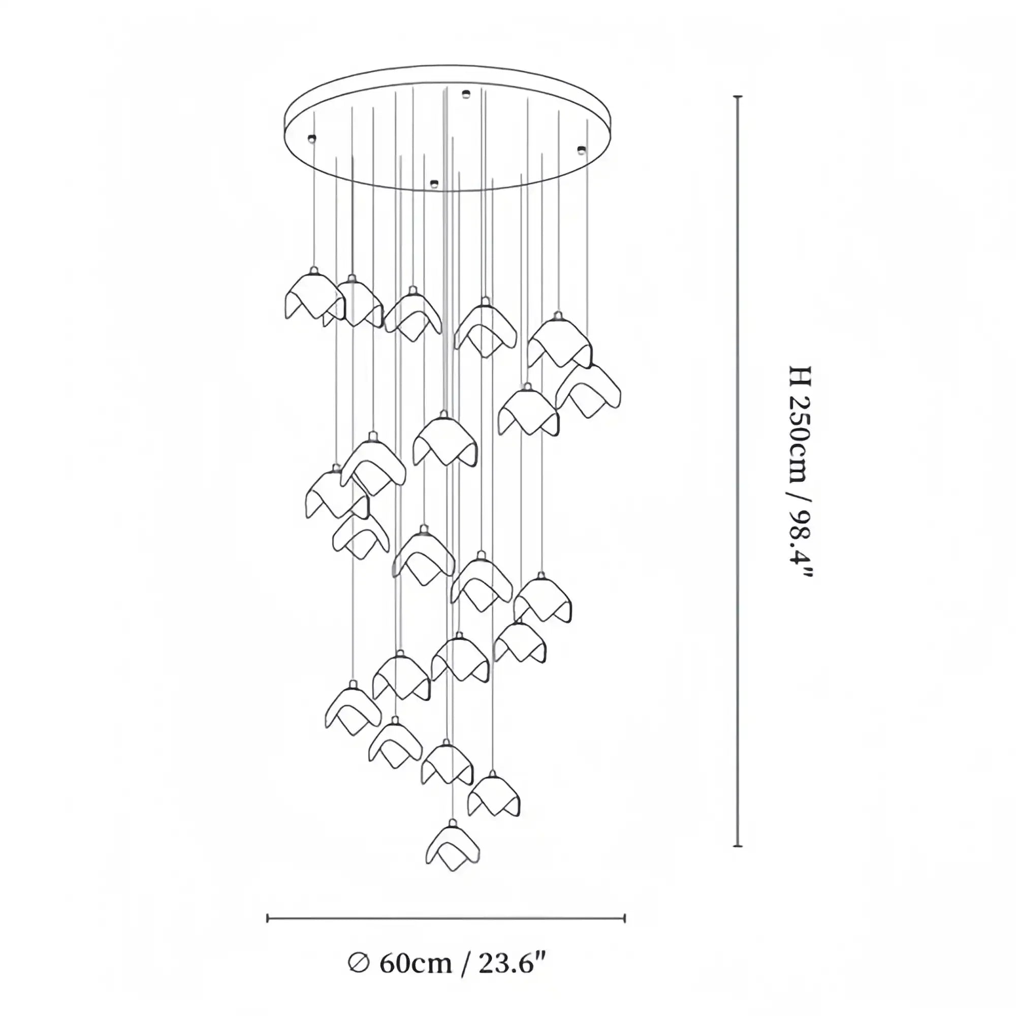 Orlani Bloom Cascade Stairs Chandelier - Joyfuzzy