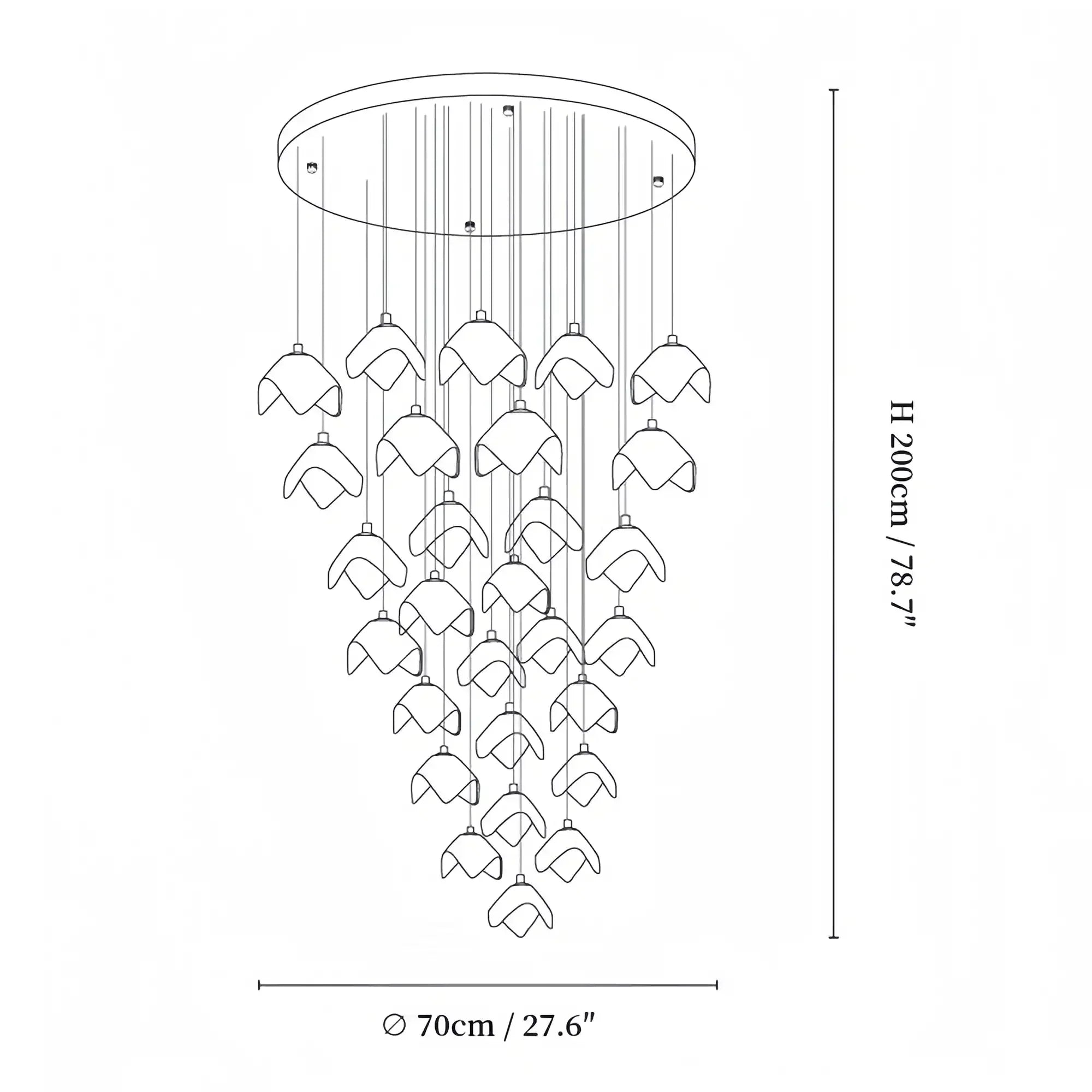 Orlani Bloom Cascade Stairs Chandelier - Joyfuzzy