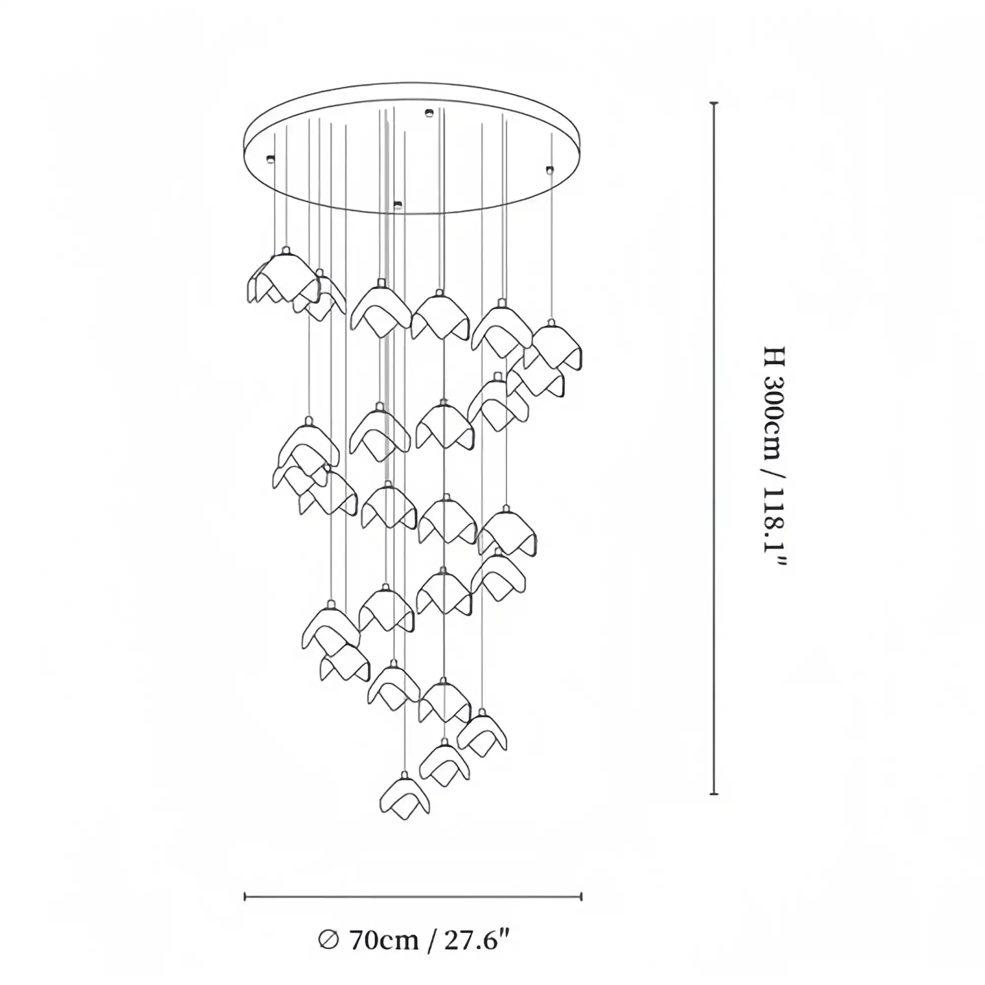 Orlani Bloom Cascade Stairs Chandelier - Joyfuzzy