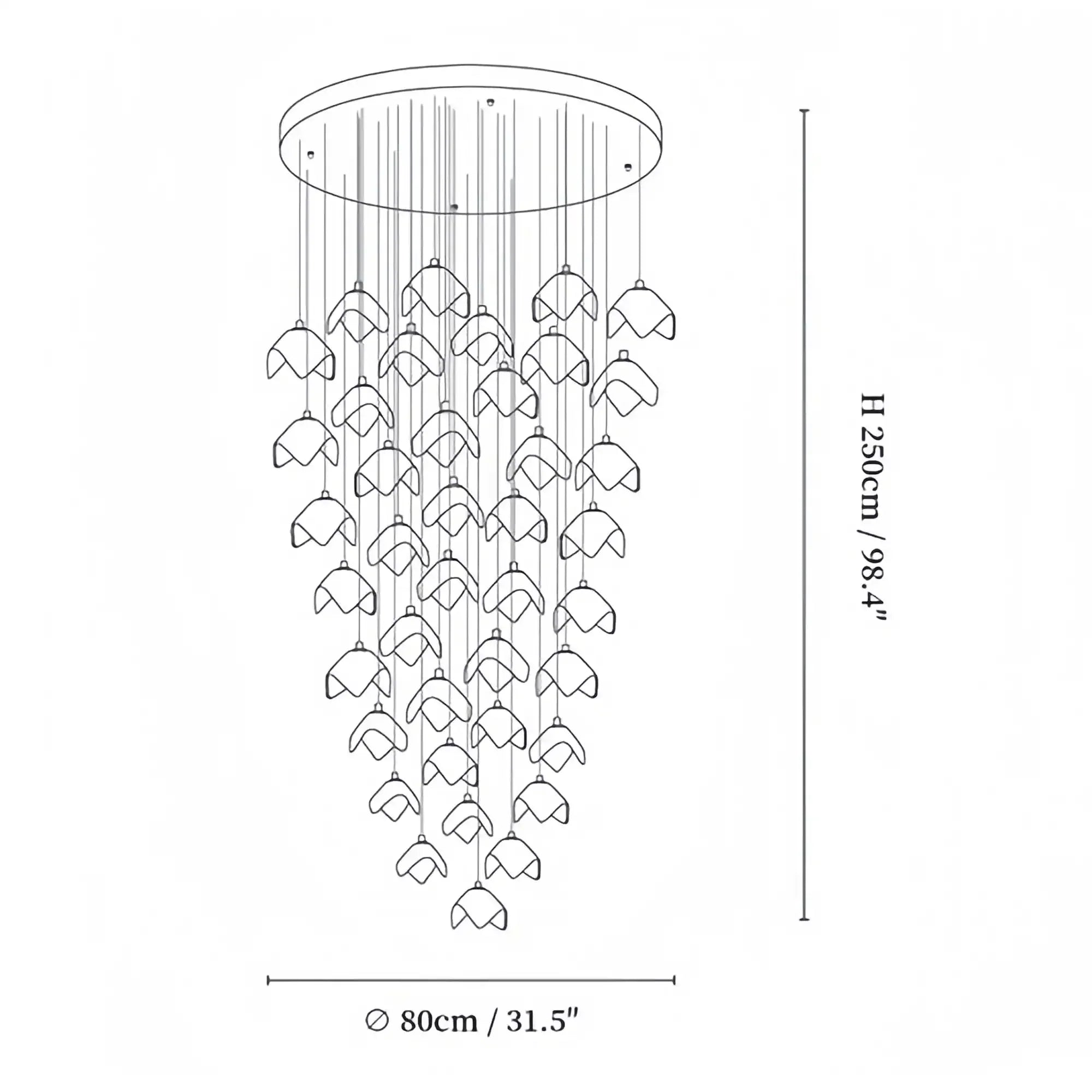 Orlani Bloom Cascade Stairs Chandelier - Joyfuzzy