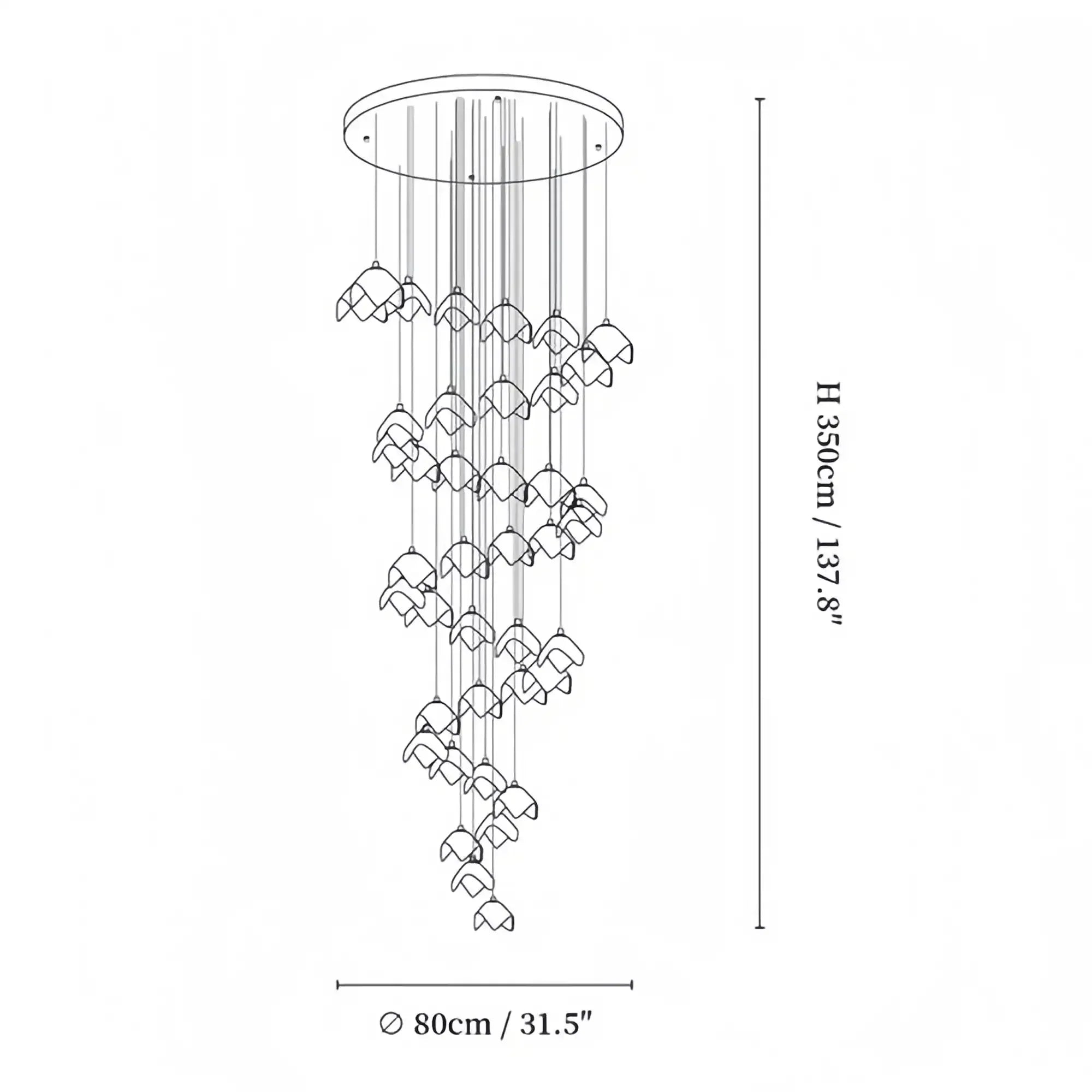 Orlani Bloom Cascade Stairs Chandelier - Joyfuzzy