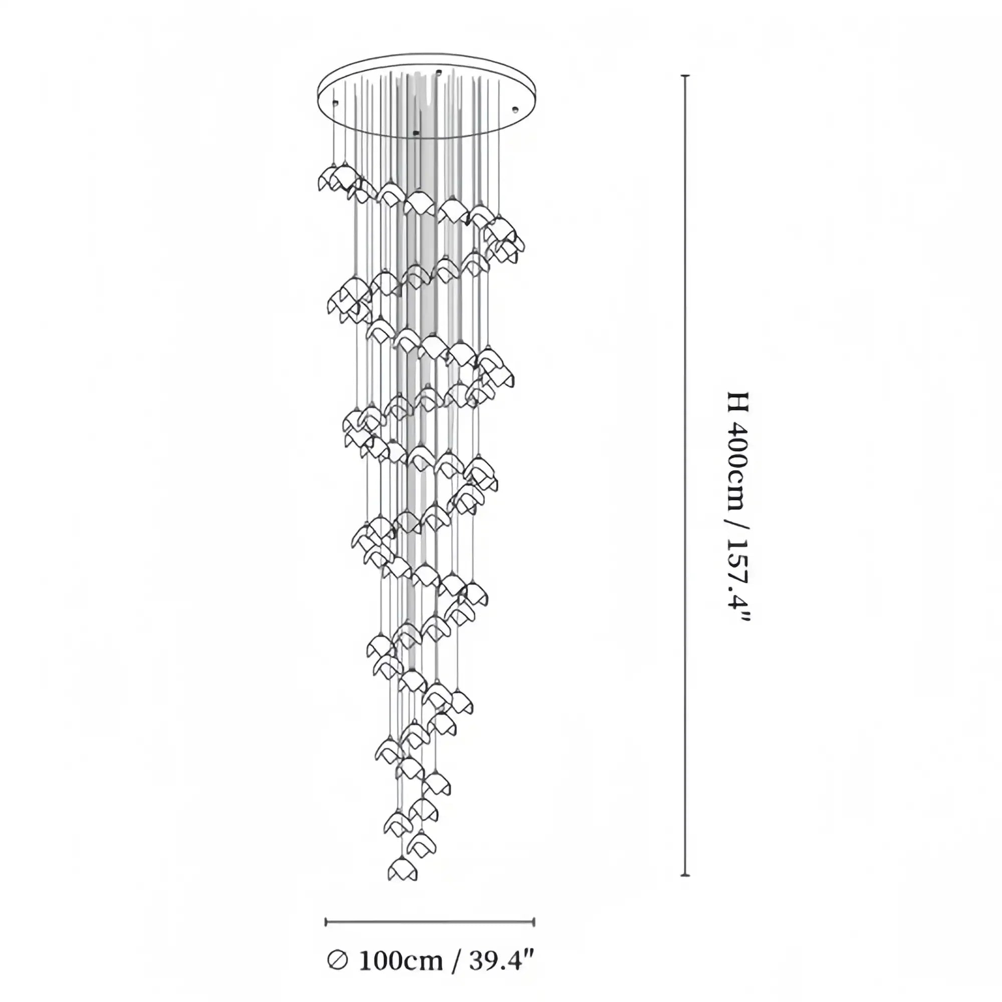 Orlani Bloom Cascade Stairs Chandelier - Joyfuzzy