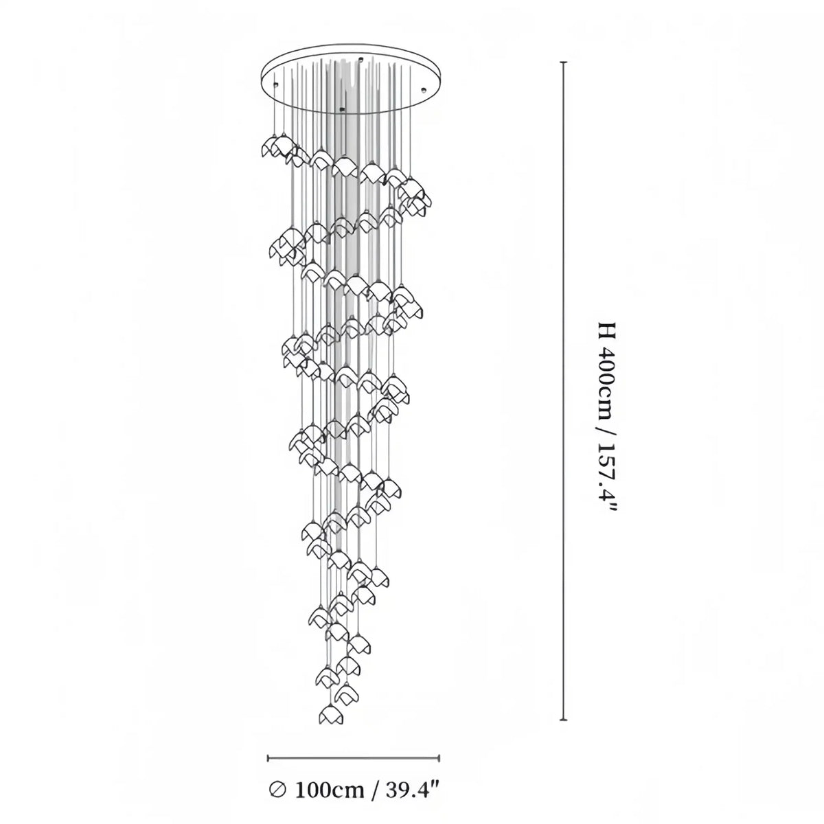 Orlani Bloom Cascade Stairs Chandelier - Joyfuzzy