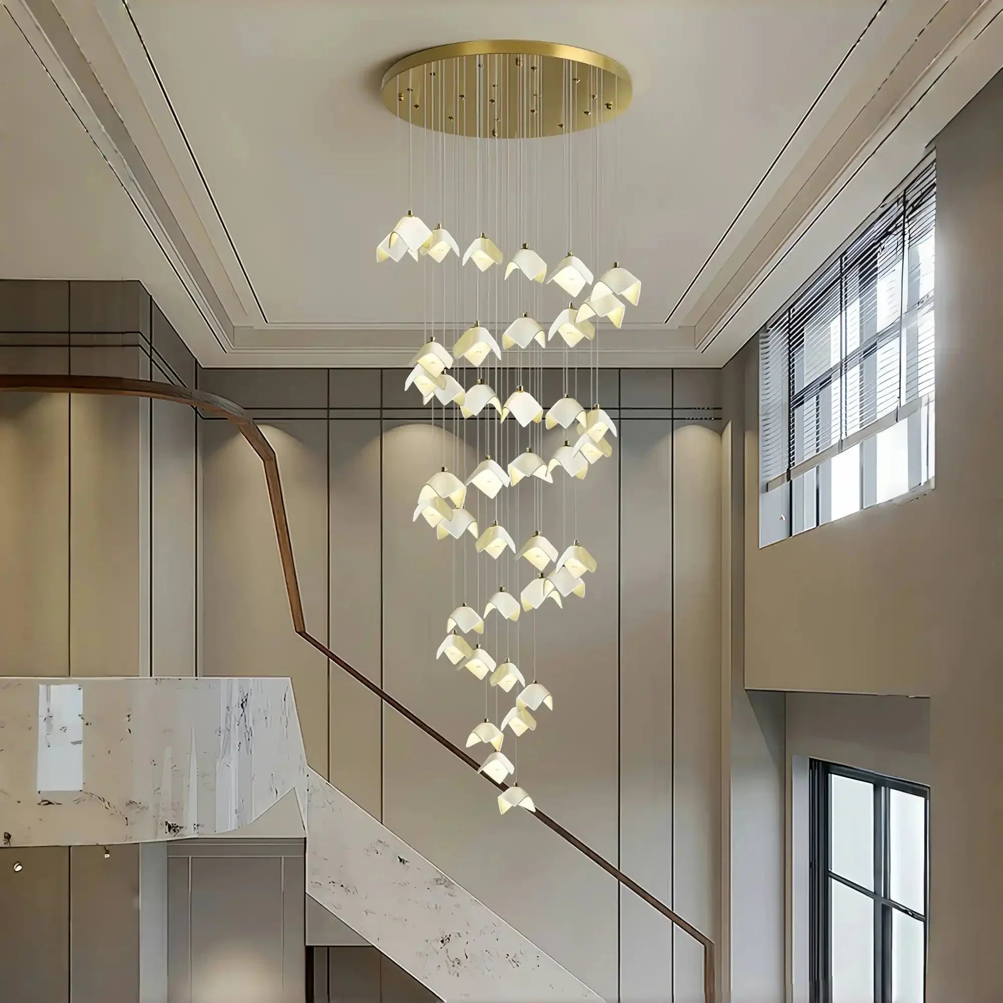 Orlani Bloom Cascade Stairs Chandelier - Joyfuzzy